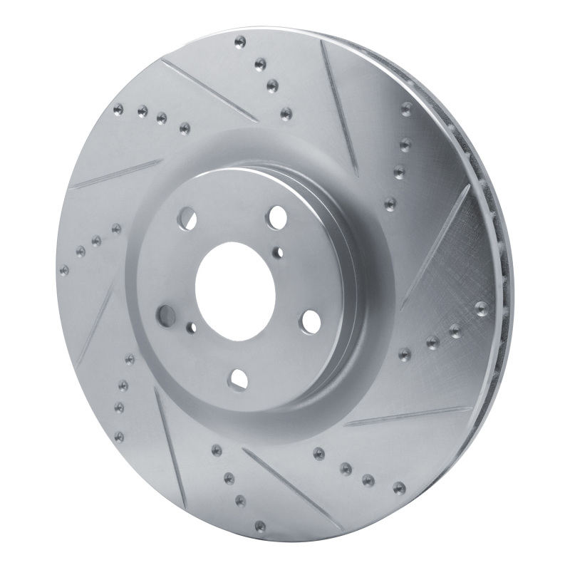 Lexus IS350 Brake Rotor (1) - Left Front - R1 Concepts - Drilled & Slotted - Silver - `09-`11